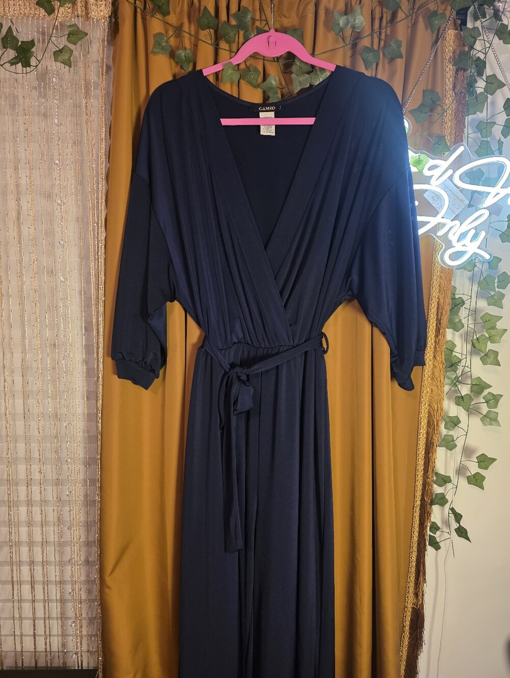 Cameo Navy Blue Wide-Leg Jumpsuit | Size 1X